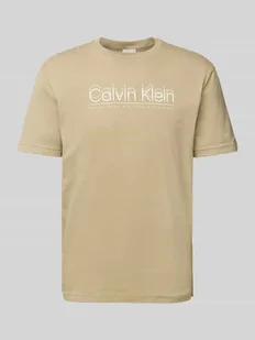 T-shirt z nadrukiem z logo - Koszulki męskie - miniaturka - grafika 1