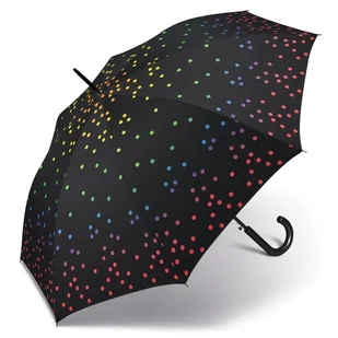 Happy Rain 41088 parasolka parasol automat długi czarny w kolorowe kropki - Parasole - miniaturka - grafika 1
