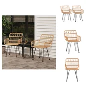 Fotele i krzesła ogrodowe - vidaXL Krzesła ogrodowe 2 szt. z podłokietnikami 56x64x80 cm PE rattan - Krzesła ogrodowe - miniaturka - grafika 1