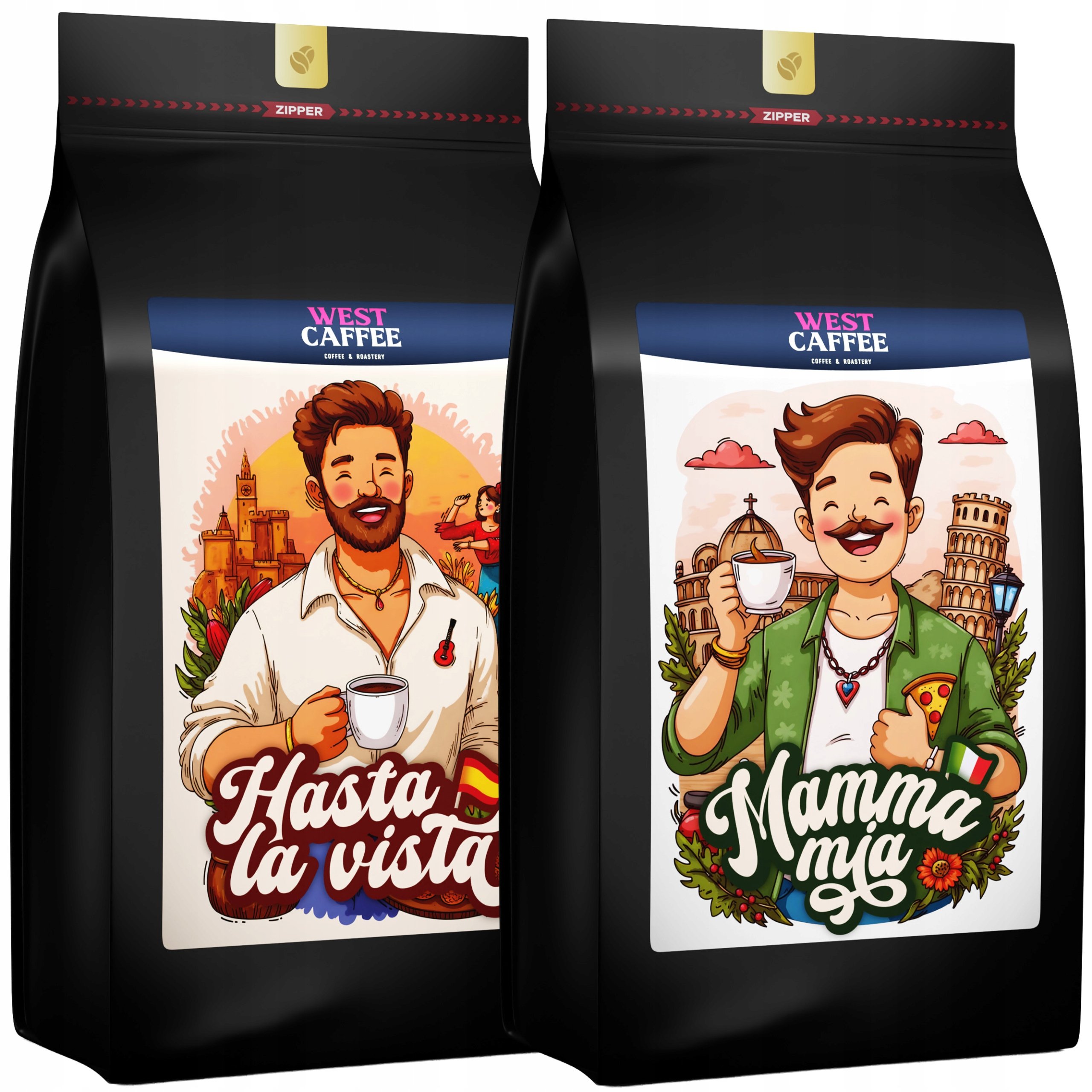 Kawa ziarnista Zestaw Mamma Mia Hasta La Vista 100% Arabica West Caffee
