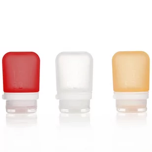 Zestaw 3 butelek podróżnych na płyny Humangear GoToob+ S - clear / red / orange - Butelki dla niemowląt - miniaturka - grafika 2