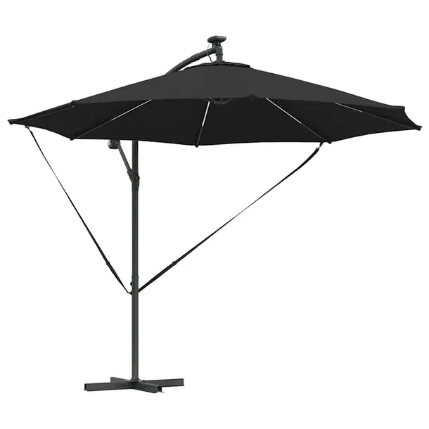 Parasol plażowy Czarny 294 x 294 x 248 cm Poliester i aluminium