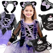 Dodatki do strojów karnawałowych - Strój Sukienka Kuromi Zestaw Opaska Torebka Akcesoria - S - miniaturka - grafika 1