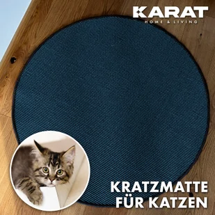 Mata do drapania dla kota Okrągły sizalowy dywanik do drapania do pielęgnacji pazurów Niebieski 80 cm średnicy - Dywany - miniaturka - grafika 1