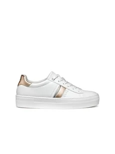 Geox Sneakersy "Claudin" w kolorze złoto-białym - Trampki damskie - miniaturka - grafika 1