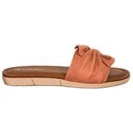 Klapki i japonki damskie - Zamszowe Klapki VINCEZA pomarańczowe - Vinceza - miniaturka - grafika 1