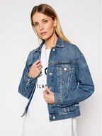 Kurtki damskie - MSGM Kurtka jeansowa 3041MDH41LX 217283 Niebieski Regular Fit - miniaturka - grafika 1