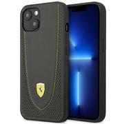 Etui i futerały do telefonów - Ferrari FEHCP13MRGOG iPhone 13 6.1" czarny/black hardcase Leather Curved Line - miniaturka - grafika 1