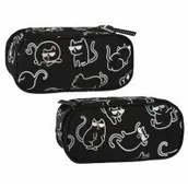 Piórniki - Starpak Piórnik saszetka owalna 1 zamek Kot holo 527254 - miniaturka - grafika 1