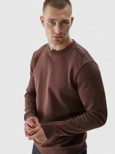 Męska bluza dresowa nierozpinana bez kaptura 4F 4FWAW24TSWSM1258 - brązowa - Bluzy sportowe męskie - miniaturka - grafika 1