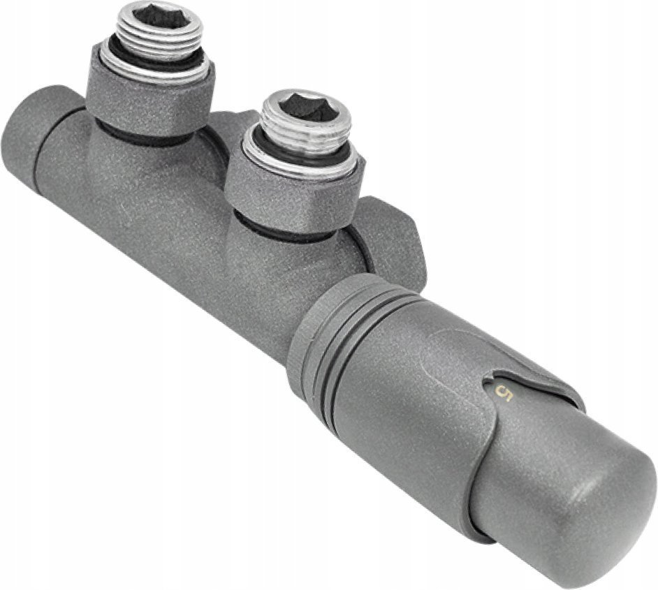 Perfexim PHA-036G Zestaw termostat. kątowy z nast. wstępną do podł.grzejn.grafit