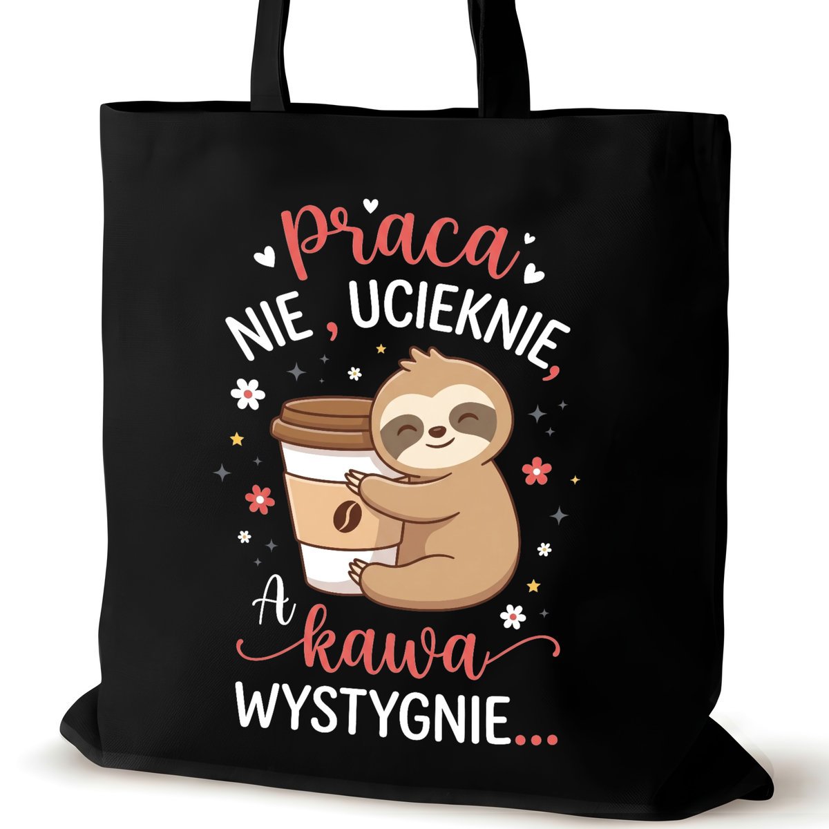 Torba bawełniana dla VIRAL czarna na ramię duża prezent walentynki