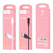 Kable USB - Kabel Usb Iphone Denmen Czarny 1M D01L - miniaturka - grafika 1