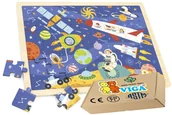 Zabawki sensoryczne - Układanka Rozwojowa LOT W KOSMOS Drewniane Puzzle 48el. dla 2 3 4 5 latka Viga 2+ montessori - miniaturka - grafika 1