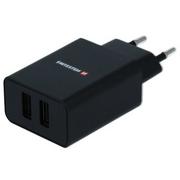 Ładowarki do telefonów - Swissten Ładowarka do sieci 2x USB 2,1 A + Lightning kabel 1,2 m MFi 22056000) Czarna - miniaturka - grafika 1