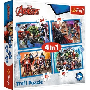 Puzzle TREFL Marvel Odważni Avengersi 4w1 34386 (207 elementów) - Puzzle - miniaturka - grafika 1