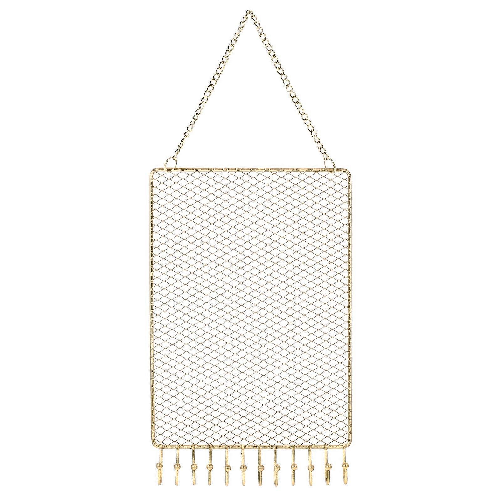 Kolczyk Wiszący stojak ekspozycyjny Naścienny stojak na biżuterię Ozdoby Żelazny uchwyt Złoty 28.5X18X2.3CM