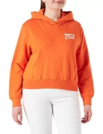 Bluzy damskie - JACK&JONES damska bluza z kapturem JJXX JXBAILEY LS Relaxed Vint Hoodie SN Sweatshirt, czerwona pomarańcza/szczegóły: Bright White Print CALI 4, L - miniaturka - grafika 1