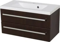 Szafki łazienkowe - Szafka łazienkowa wenge mat 80cm FOKUS z umywalką - miniaturka - grafika 1