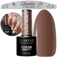 Lakiery hybrydowe - Claresa Lakier Hybrydowy do paznokci Perfect Nude 3 brązowy Pilnik Seol - miniaturka - grafika 1