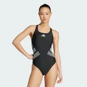 Stroje kąpielowe - Kostium kąpielowy z logo i tyłem typu C-back. - Adidas - miniaturka - grafika 1