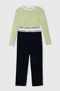 Piżamy dla dziewczynek - Calvin Klein Underwear piżama dziecięca kolor zielony gładka - miniaturka - grafika 1