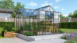 VITAVIA szklarnia ogrodowa Sirius 13000, zielona - (13 m2; 3,84 x 3,84 m) szkło hartowane + baza - Szklarnie ogrodowe - miniaturka - grafika 8