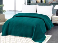 Narzuty - FEBE Narzuta na łóżko Ciemnozielony 200x220 cm Koc narzuta Velvet Puszysta mikrofibra Narzuta na sofę Koc narzuta do dekoracji pokoju - miniaturka - grafika 1