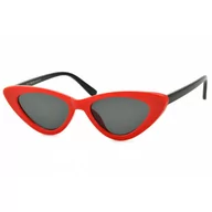 Okulary przeciwsłoneczne - Kocie Oczy przeciwsłoneczne damskie czerwono-czarne okulary F-291K - miniaturka - grafika 1