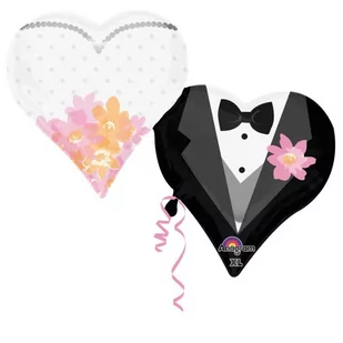 Balon Foliowy Serce Para Ślubna Dwustronny Na Ślub - Wesele i ślub - miniaturka - grafika 1