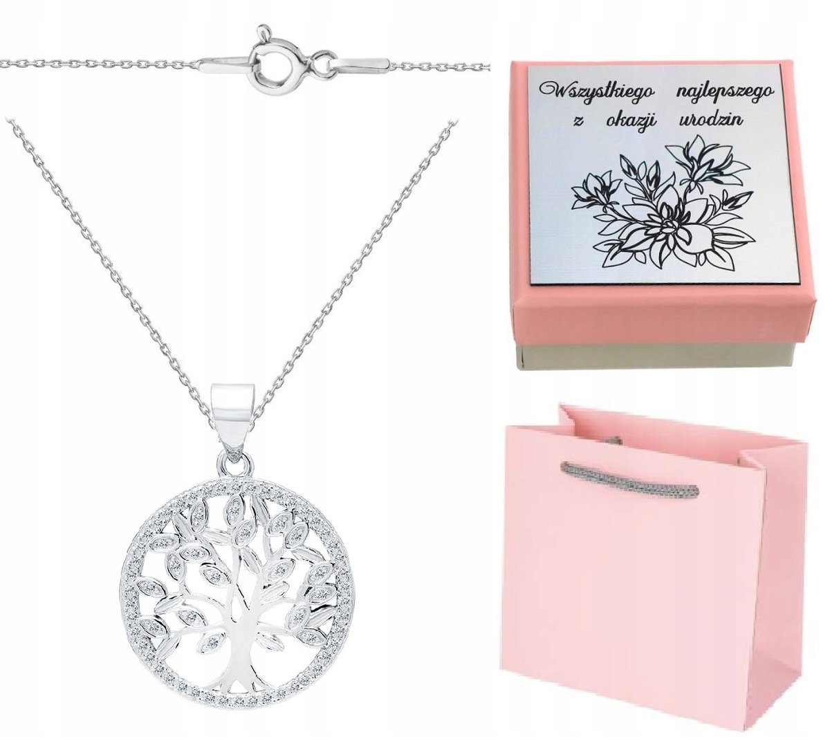 Naszyjnik DRZEWKO SZCZĘŚCIA DRZEWO ŻYCIA GRAWER925