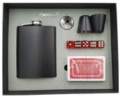 Piersiówki - Zestaw upominkowy kieliszki piersiówka kości karty do gry talia - miniaturka - grafika 1