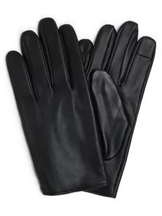 BOSS Orange - Skórzane rękawiczki męskie  Glove, czarny - Rękawiczki - miniaturka - grafika 1