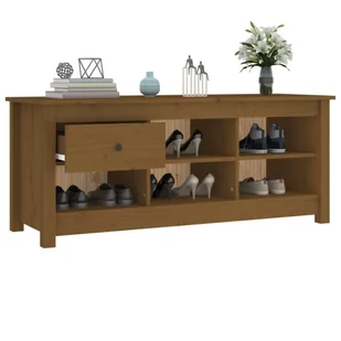 Lumarko Szafka na buty, miodowy brąz, 110x38x45,5 cm, drewno sosnowe - Szafki na buty - miniaturka - grafika 9