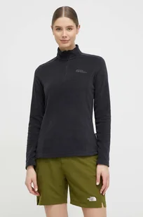Jack Wolfskin bluza sportowa Taunus kolor czarny gładka - Bluzy damskie - miniaturka - grafika 1