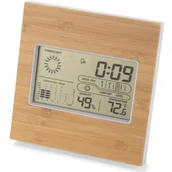 Kalendarze - ELEGANCKA STACJA POGODY termometr zegar data kalendarz wilgotność budzik - miniaturka - grafika 1