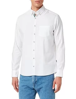 Koszule męskie - bugatti Męska koszula rekreacyjna rękaw 1:1, biały-10, XL - grafika 1