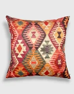 Poduszki dekoracyjne - Poduszka welurowa Aztek Boho 45x45 cm - czerwona - miniaturka - grafika 1