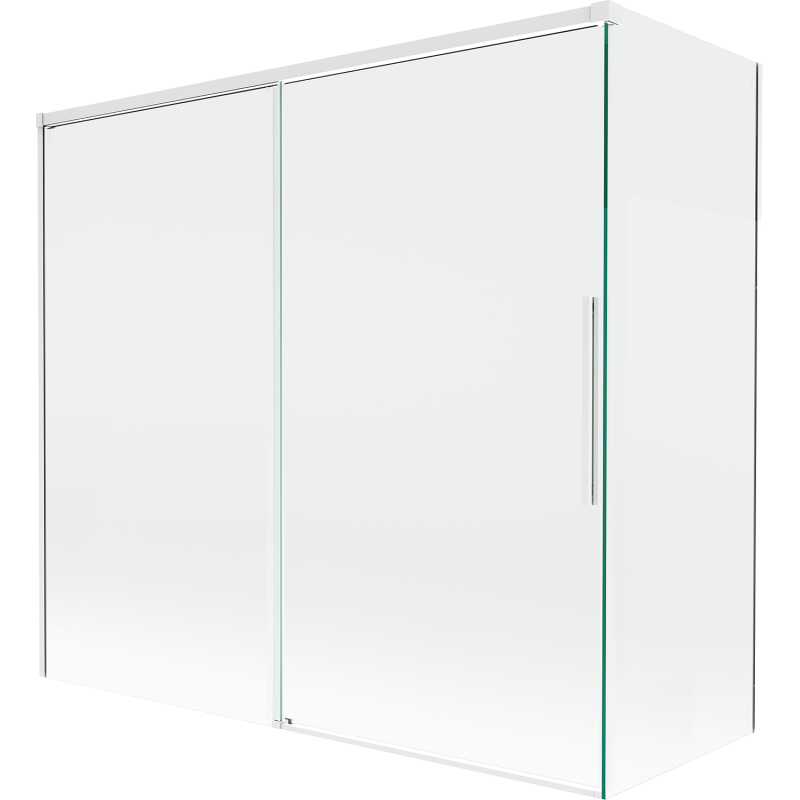 Mexen Rox parawan nawannowy 2-skrzydłowy rozsuwany 170 + 70 x 150 cm, transparent, biały - 8C9-170-070-20-00