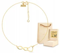 Bransoletki - PIĘKNA ZŁOTA BRANSOLETKA Z SERDUSZKIEM I NIESKOŃCZONOŚCIĄ 8KT 333 GRAWER - miniaturka - grafika 1