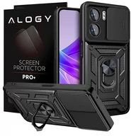 Etui i futerały do telefonów - Etui Alogy Camshield Stand Ring z osłonką na aparat do Oppo A57 5G / A77 5G + Szkło - miniaturka - grafika 1