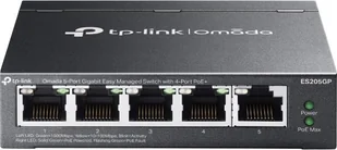 Switch TP-Link TP-Link Omada ES205GP Zarządzany Gigabit Ethernet 10/100/1000 Obsługa PoE Czarny - Switche - miniaturka - grafika 1