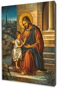 Ikony i obrazy sakralne - Ikona Jezus z Dziewczynką - Doskonały Prezent dla Dziecka - miniaturka - grafika 1
