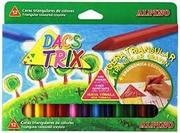 Kredki, ołówki, pastele i pisaki - Kredki woskowe trójkątne, Dacstrix, 12 kolorów - miniaturka - grafika 1