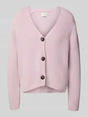 Swetry damskie - Kurtka z dzianiny o kroju relaxed fit z czystej bawełny - miniaturka - grafika 1