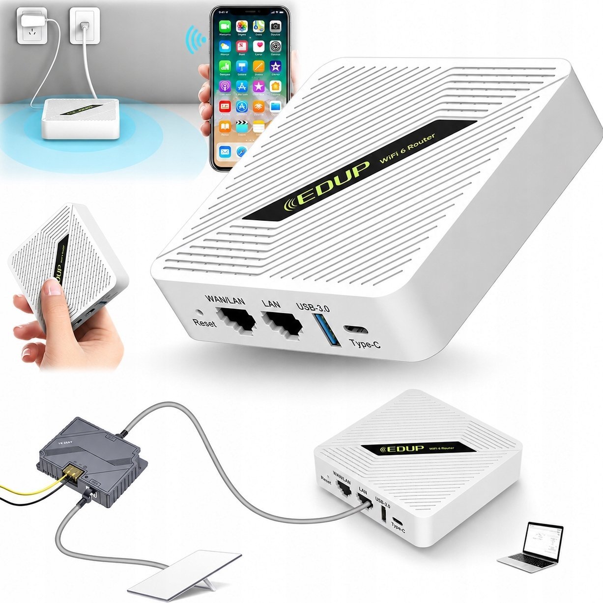 Router Reolink Router Starlink Smart Wifi System dual band AX1800 WiFi 6 LAN EDUP 1800Mb/s