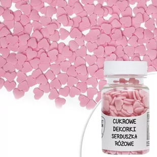 Posypka cukrowa SERDUSZKA RÓŻOWE 8 mm Sweet Decor, 30 g - Dodatki do ciast w proszku - miniaturka - grafika 1