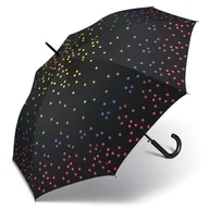 Parasole - Happy Rain 41088 parasolka parasol automat długi czarny w kolorowe kropki - miniaturka - grafika 1
