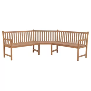 shumee Ogrodowa ławka narożna 185x185x90 cm lite drewno tekowe - Ławki ogrodowe - miniaturka - grafika 1