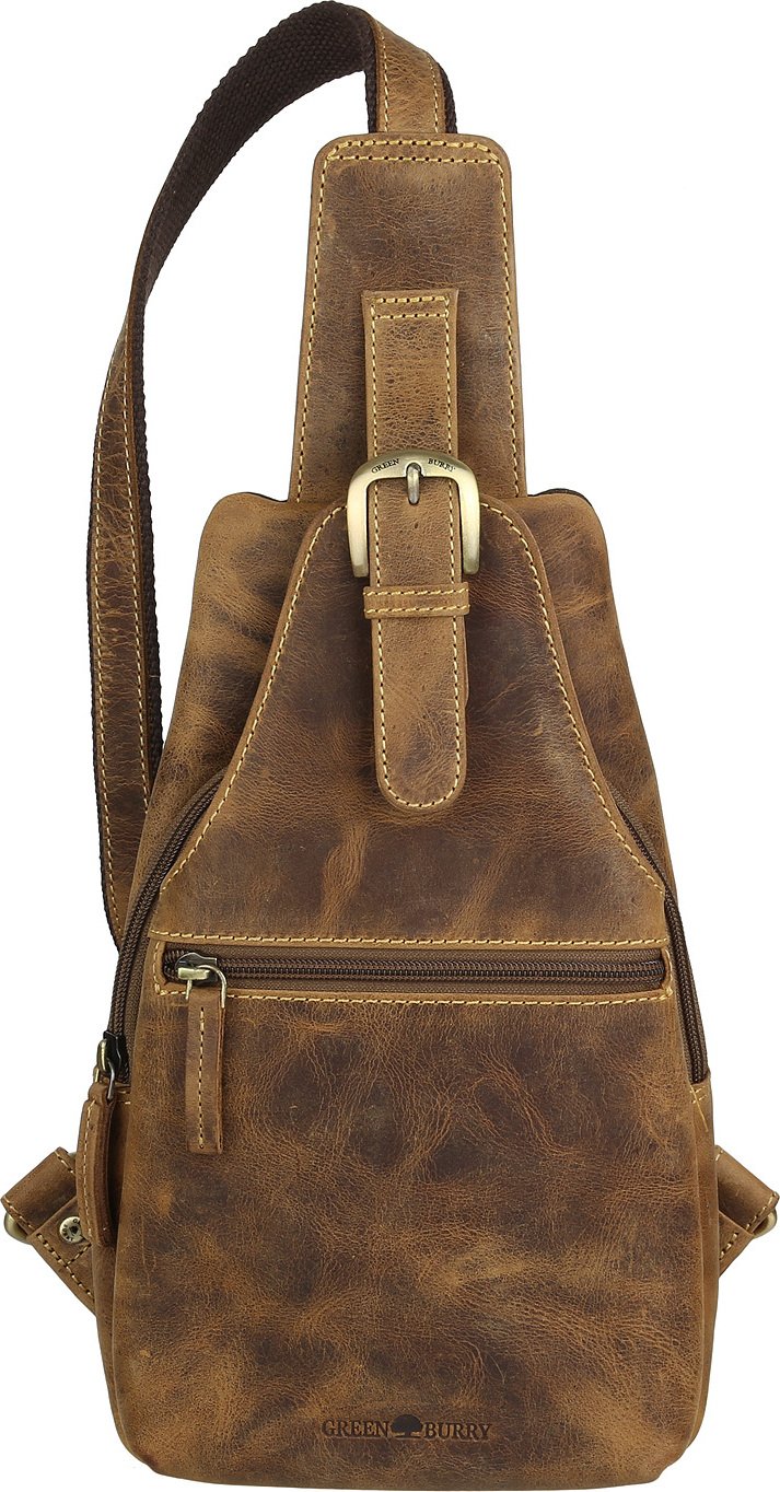 Greenburry Skórzana torba na ramię Crossbag BodyBag Pojedynczy pasek Plecak Vintage 20x40cm